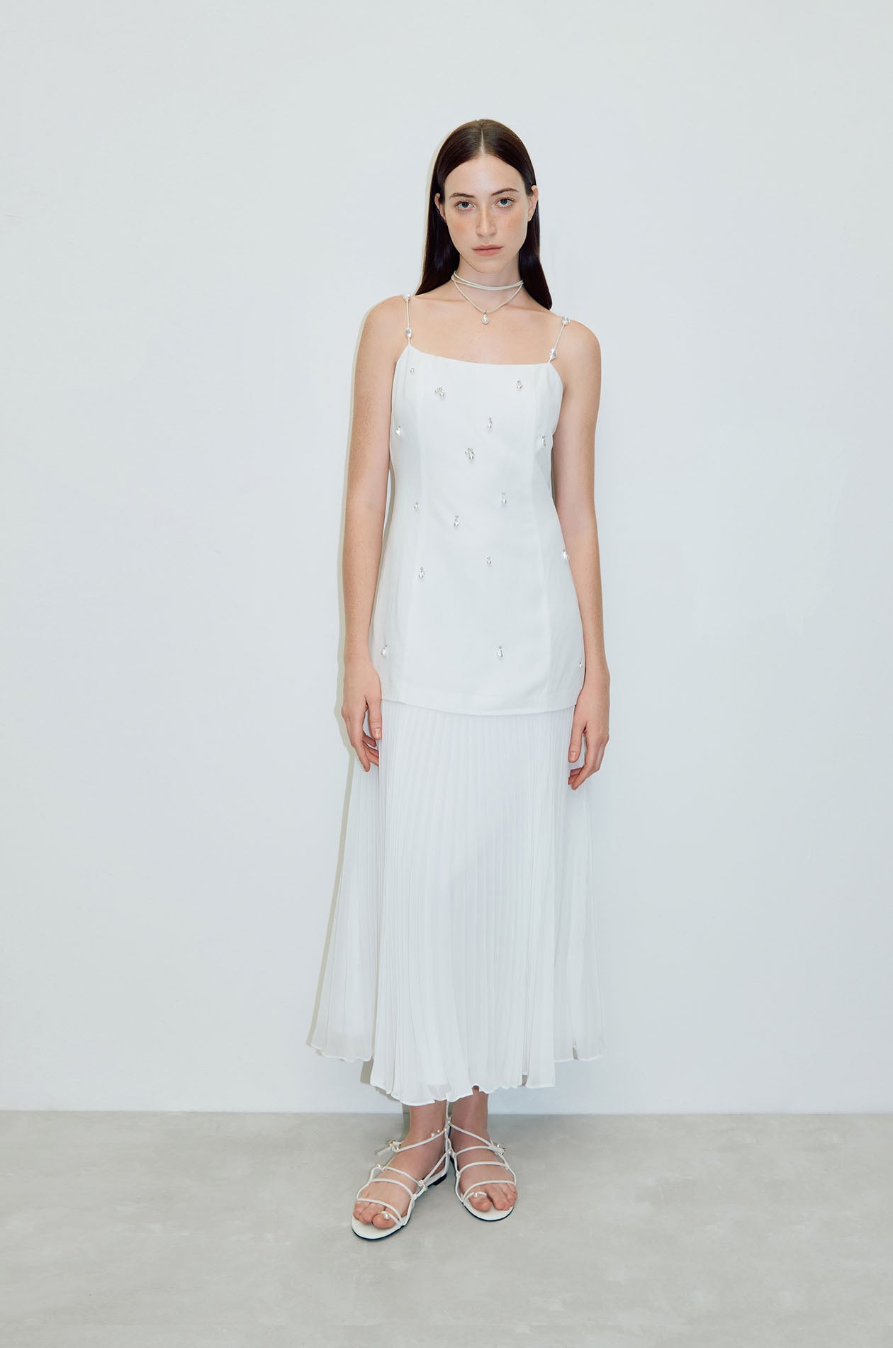 Strappy Drop Waist Maxi Dress White / XS Strappy Drop Waist Maxi Dress White / XS