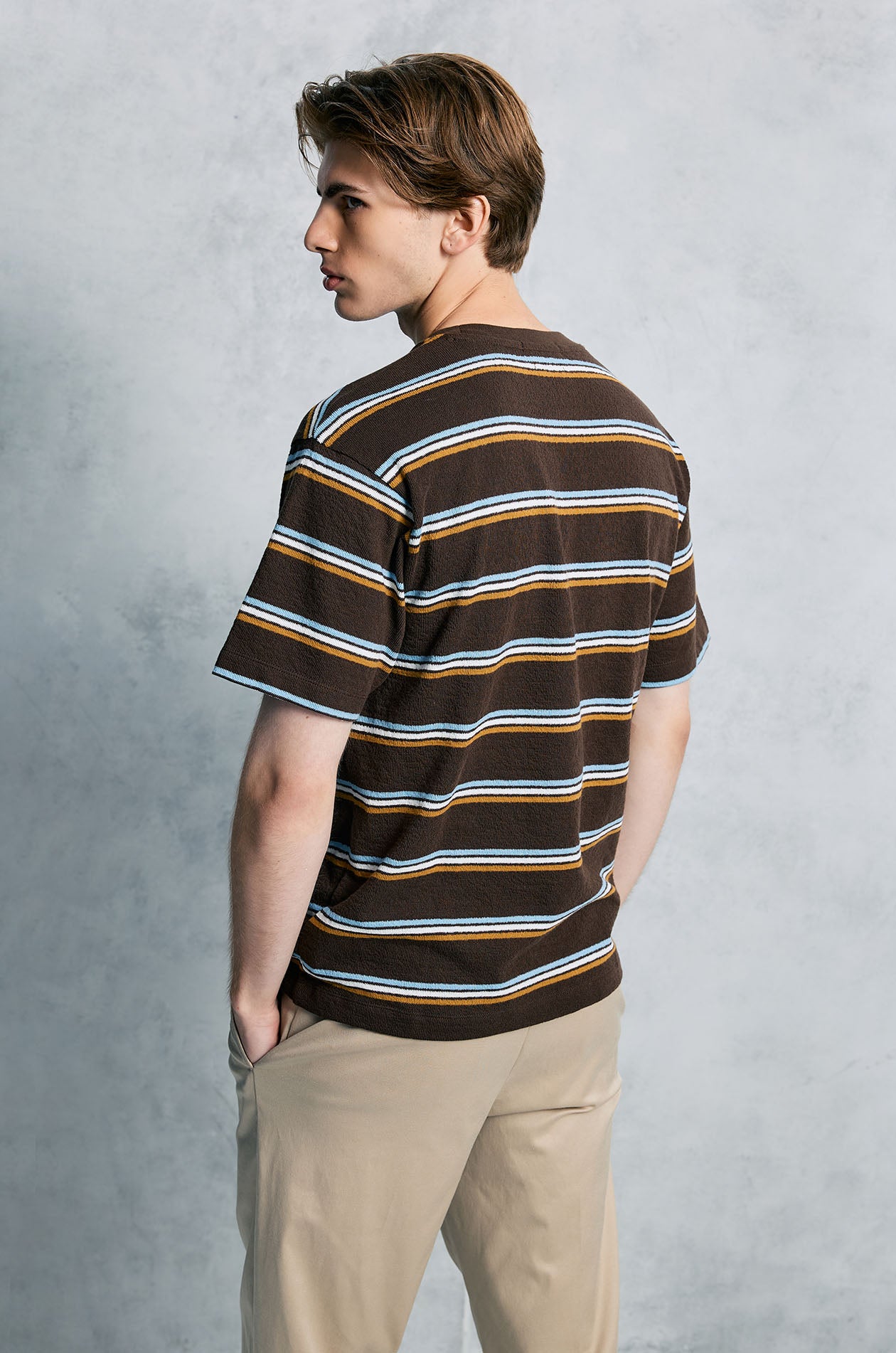 Boucle Knitted Striped T-Shirt
