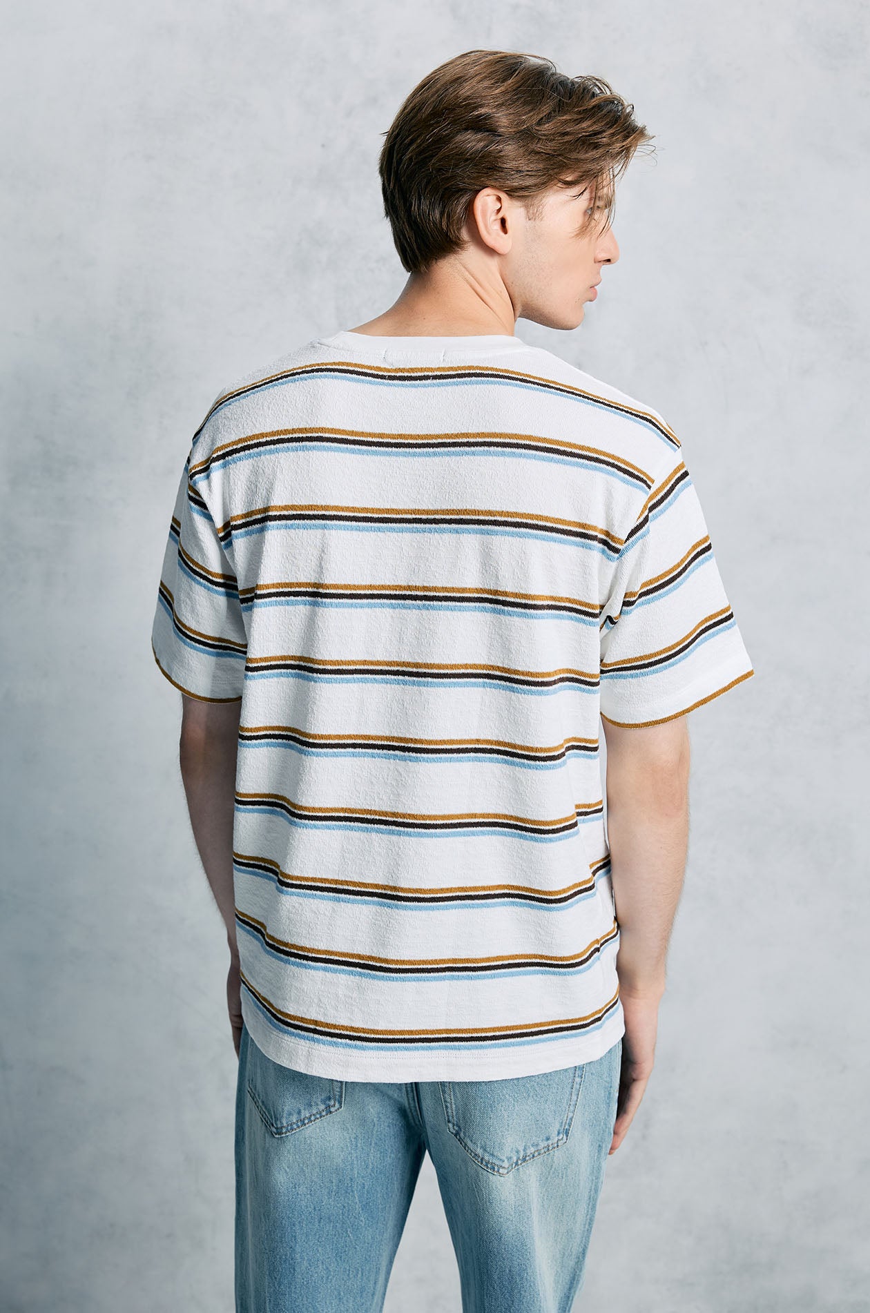 Boucle Knitted Striped T-Shirt