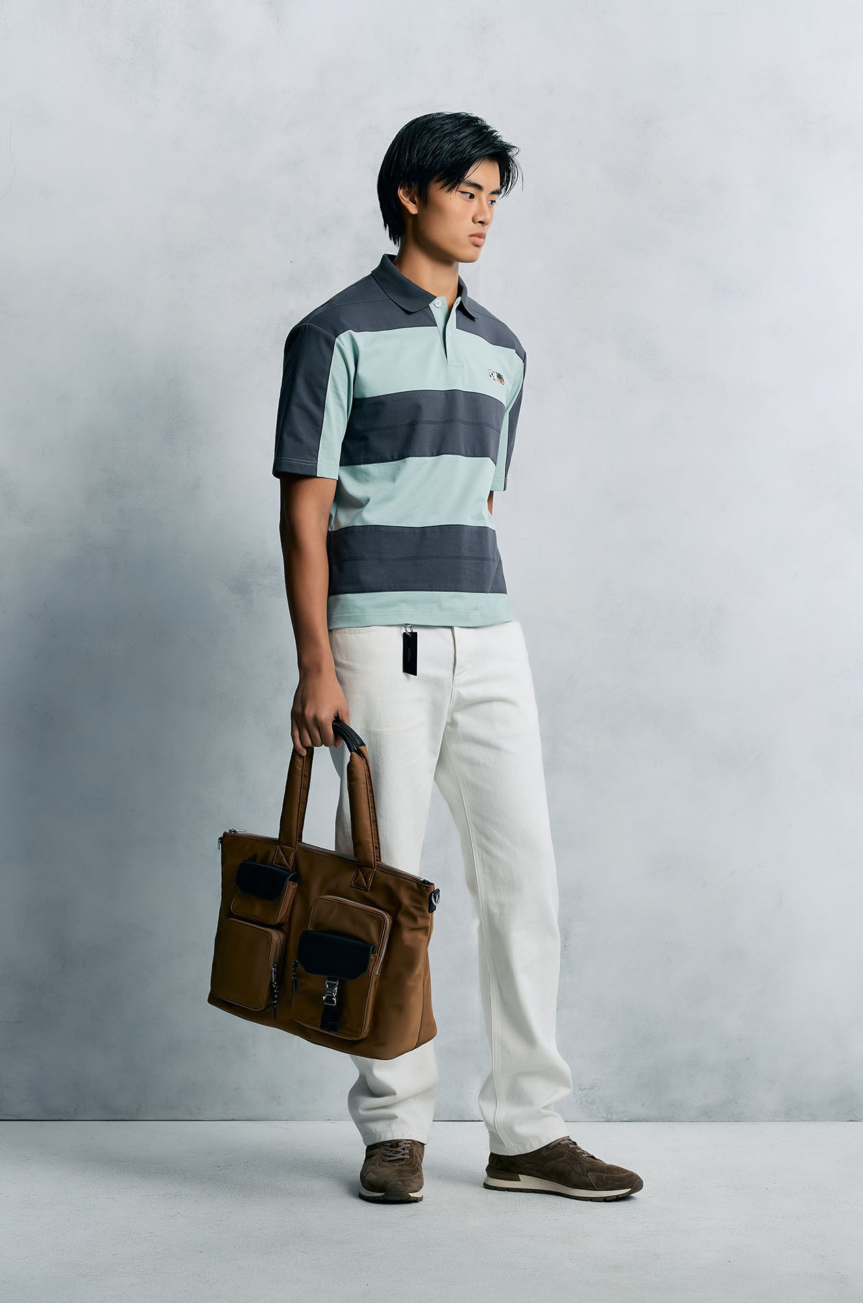Cat and Dog Striped Polo Shirt