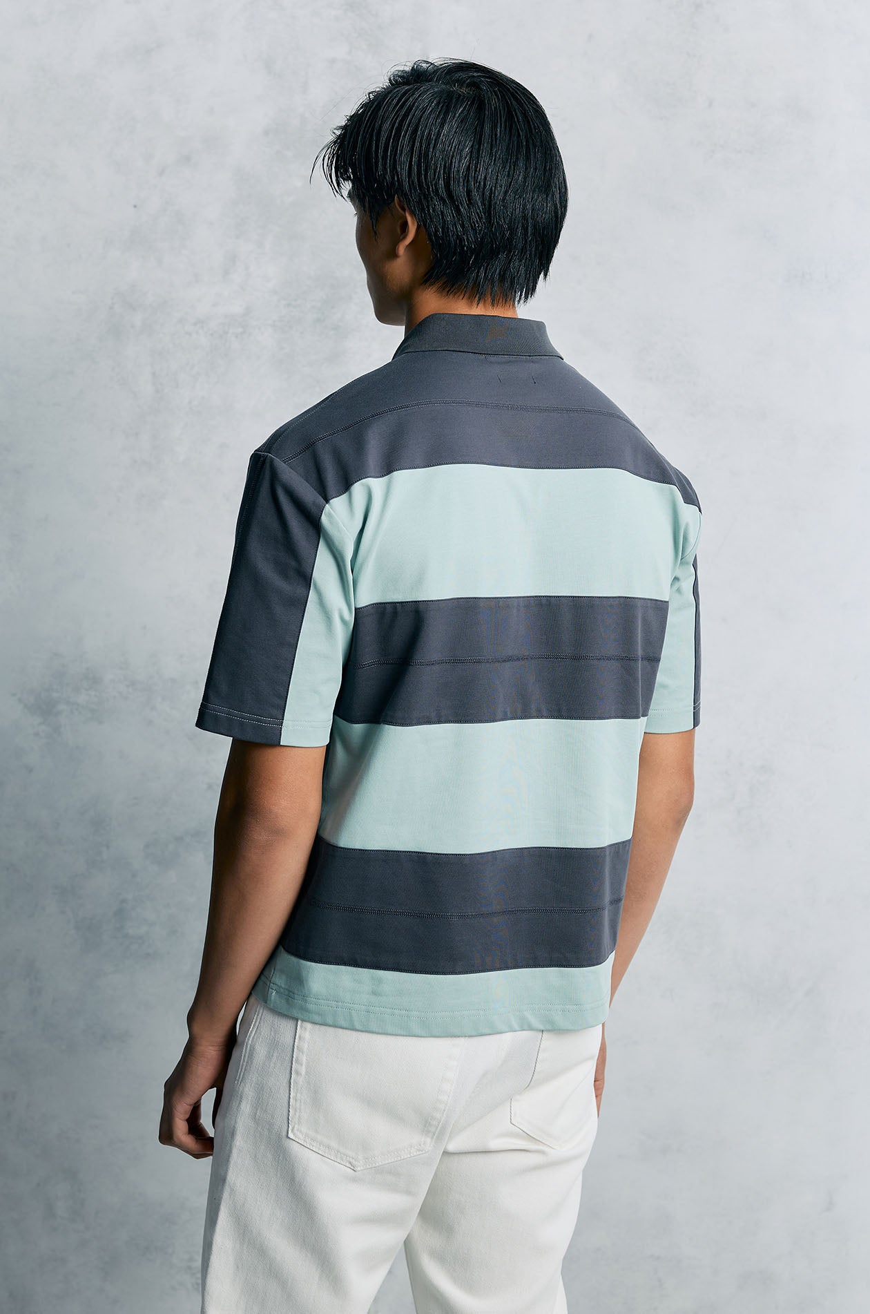 Cat and Dog Striped Polo Shirt