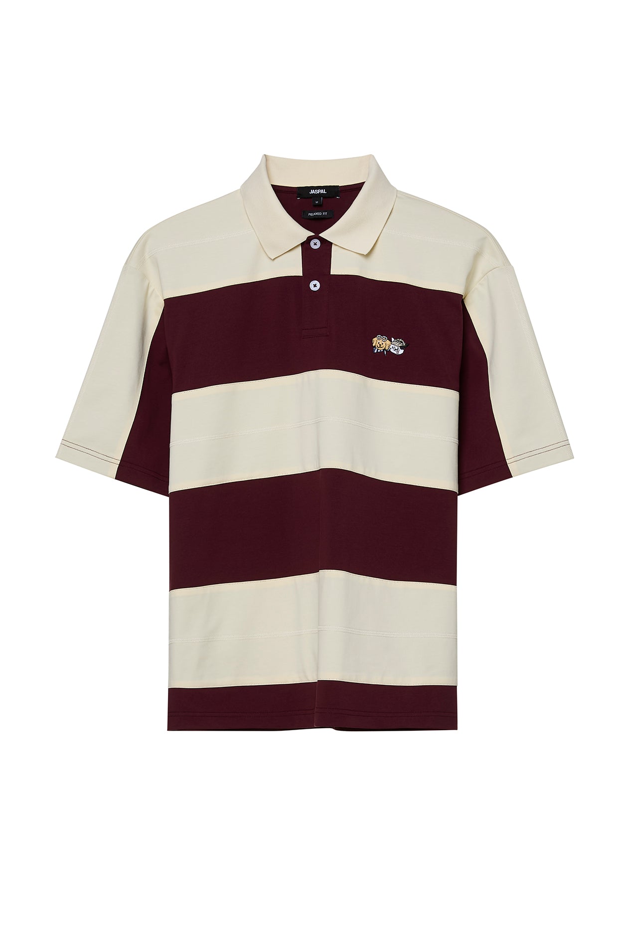 Cat and Dog Striped Polo Shirt