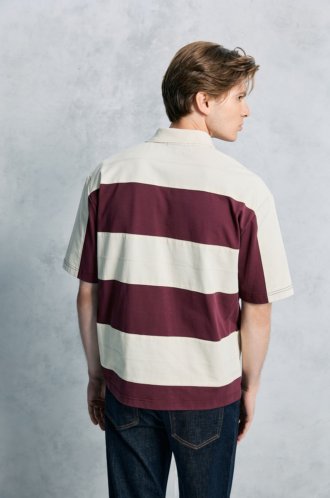 Cat and Dog Striped Polo Shirt