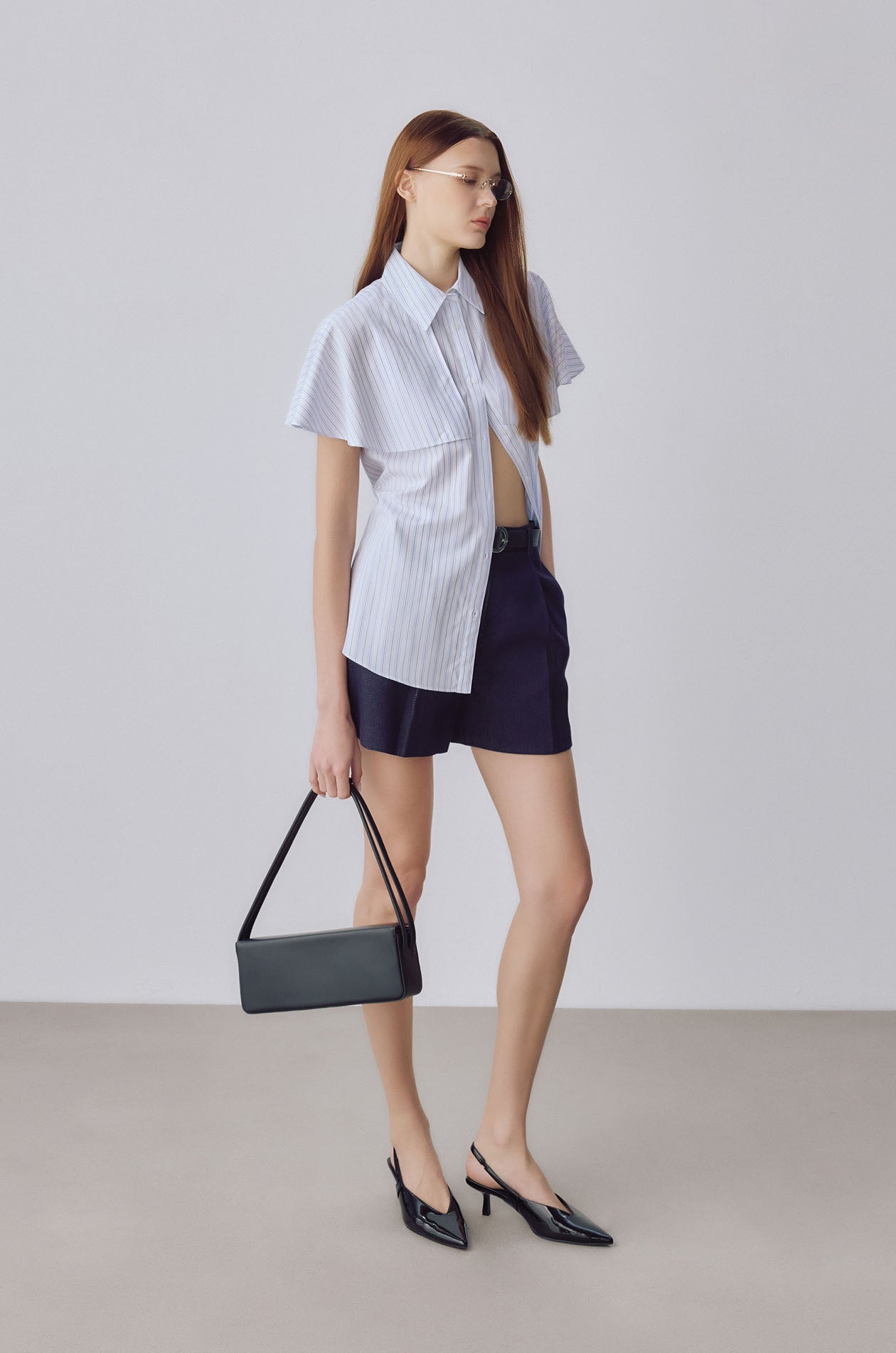 Striped Regular Fit Cape Shirt