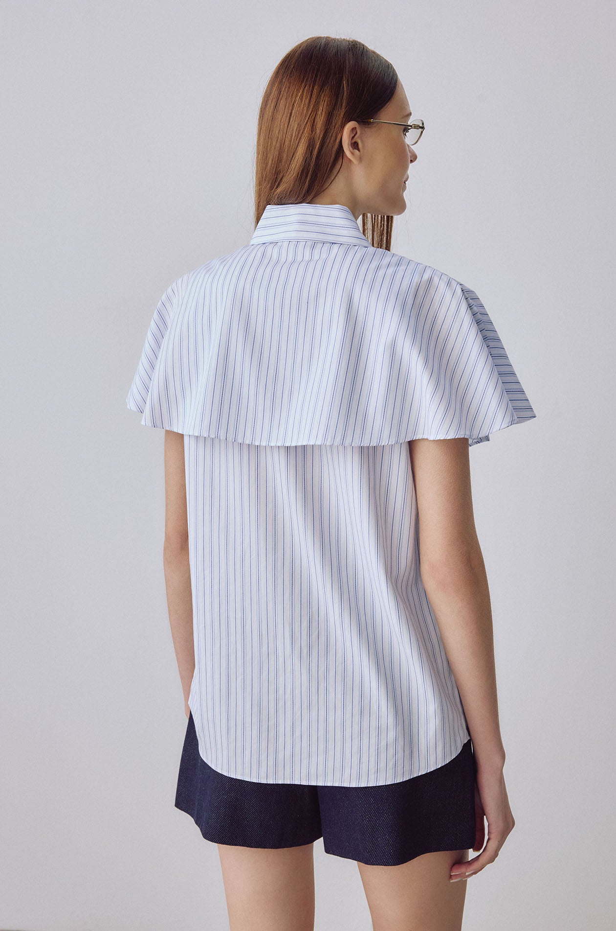 Striped Regular Fit Cape Shirt