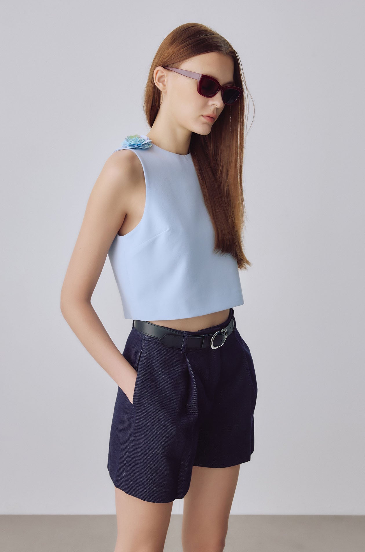 Sequin Flower Crop Top