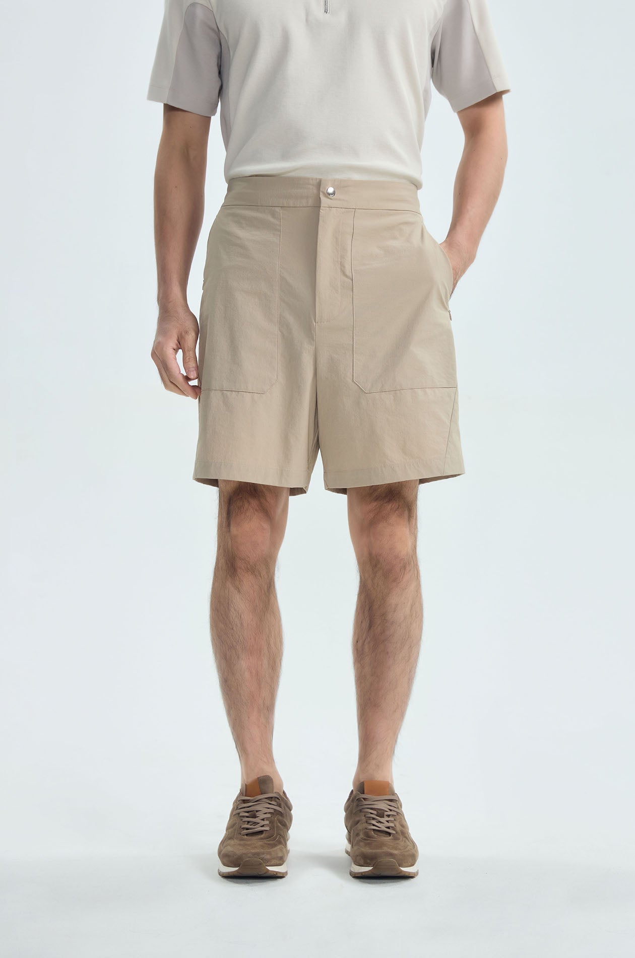 Ripstop Track Shorts with Zip Pocket