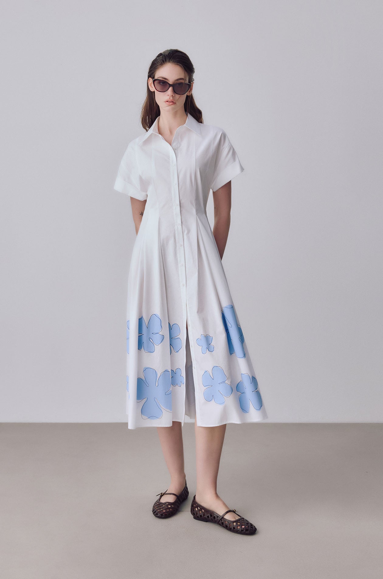 Floral Midi Shirt Dress