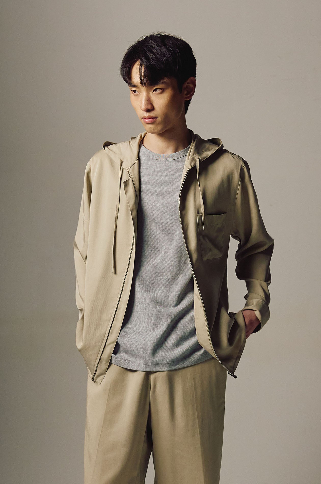 Twill Hoodie Overshirt