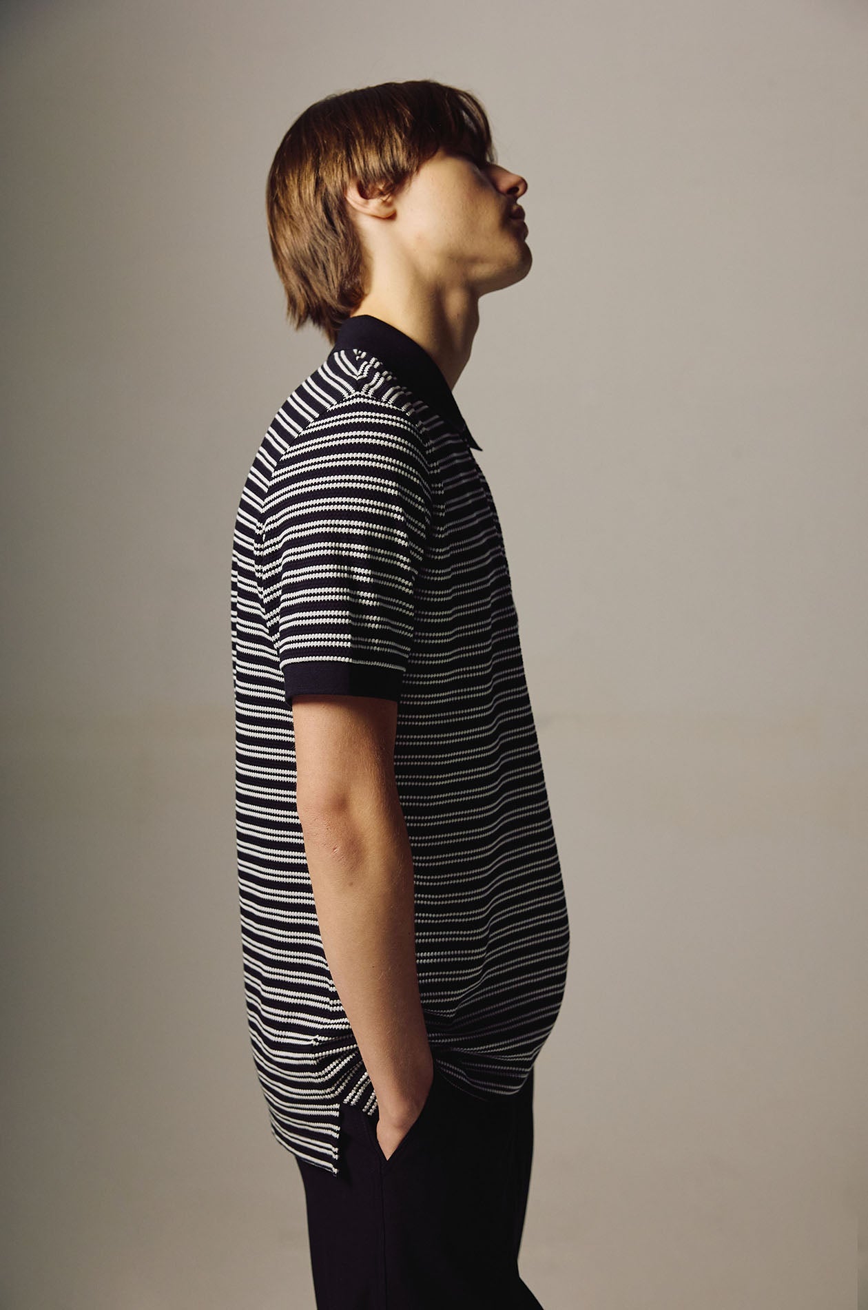 Striped Grenadine Polo Shirt