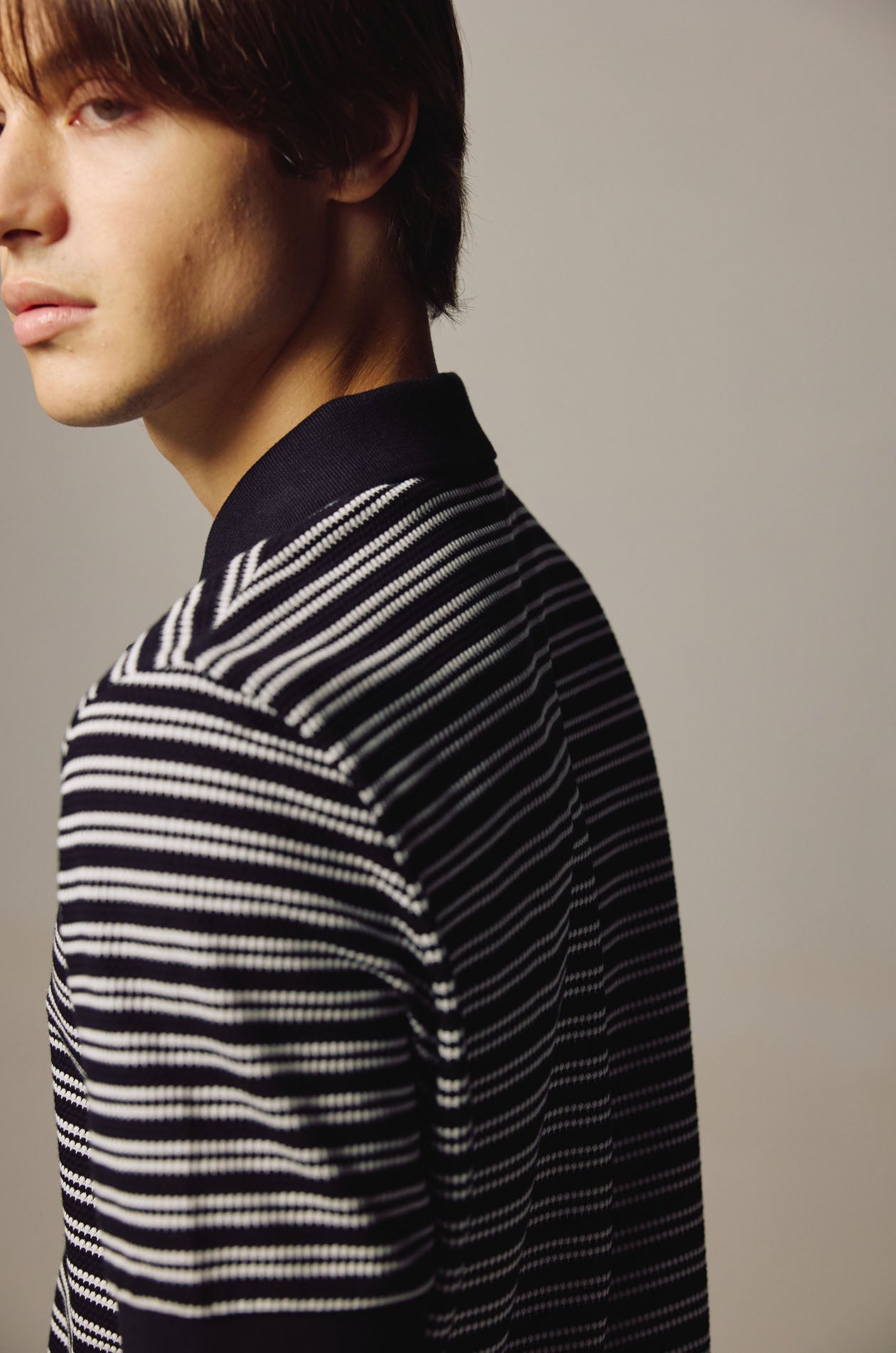 Striped Grenadine Polo Shirt