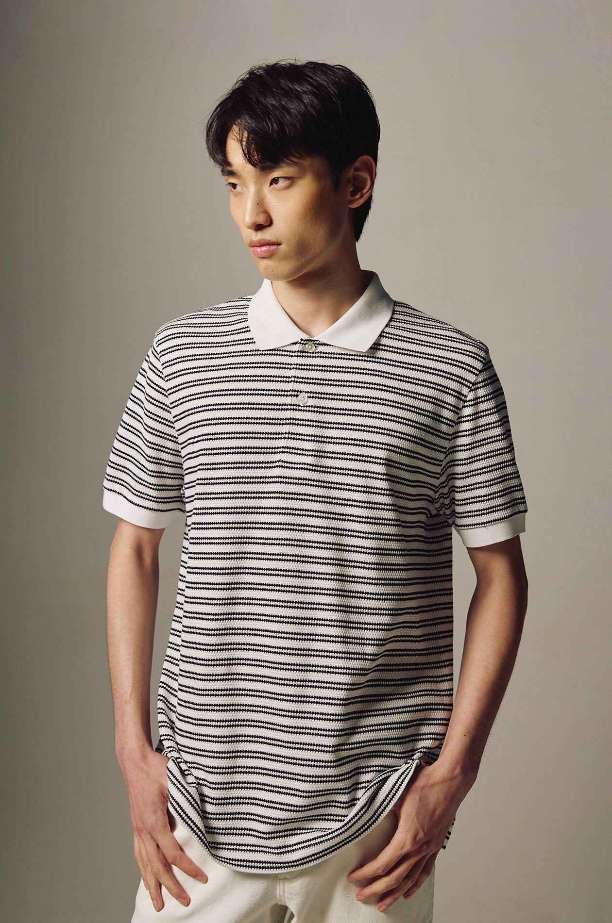 Striped Grenadine Polo Shirt