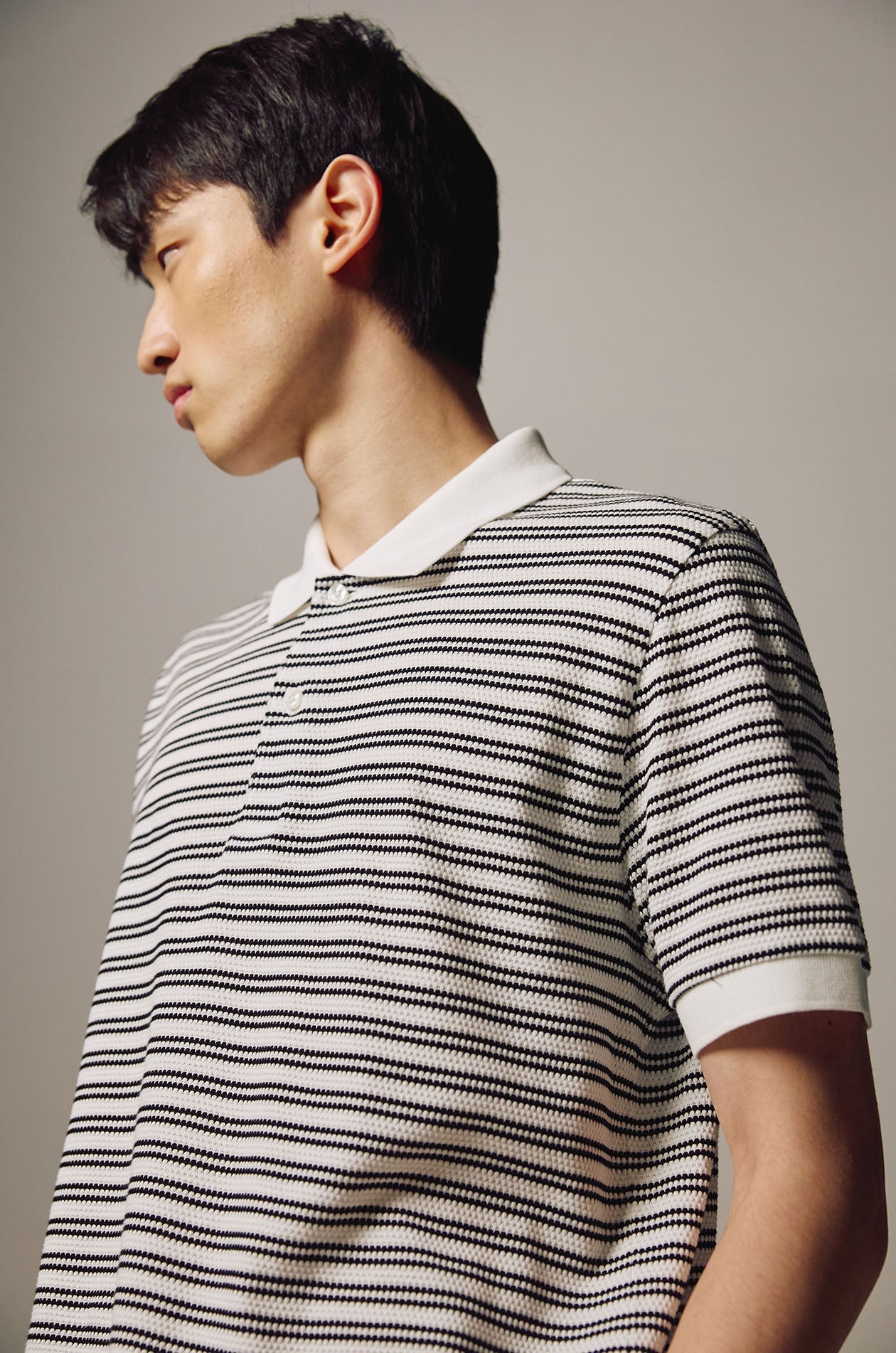 Striped Grenadine Polo Shirt
