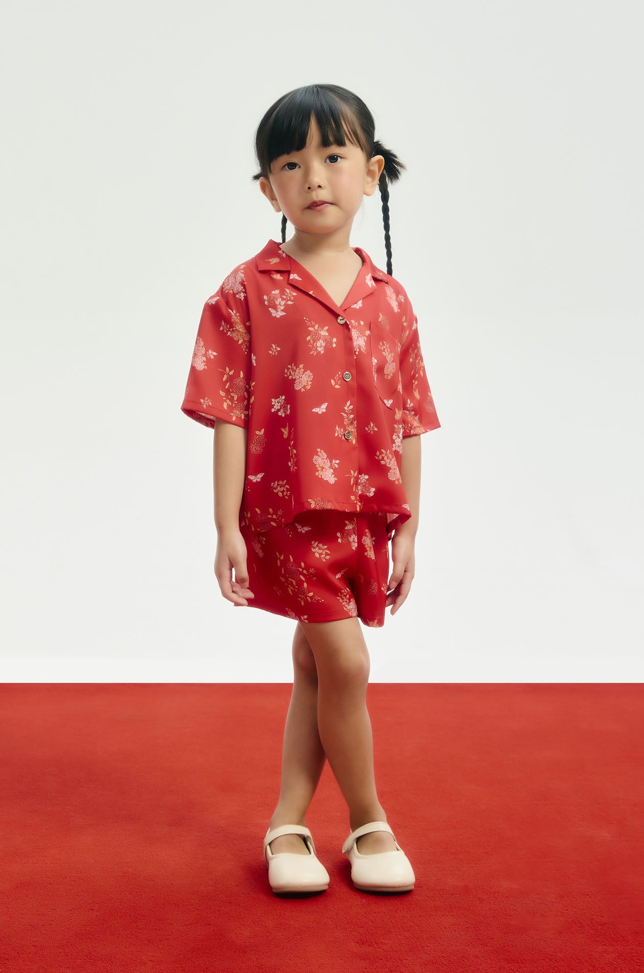 Girl Chinese-Inspired Floral Satin Shirt – Jaspal Official Store