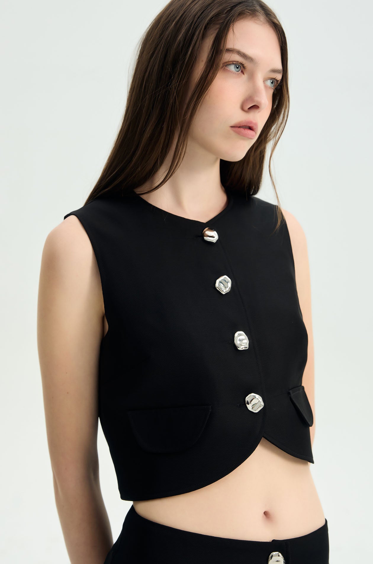 Cropped Single-Breasted Curve Vest – Jaspal Official Store