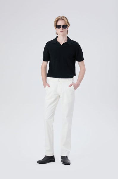 Relaxed Fit Textured Knit Polo Shirt | Jaspal Official Store
